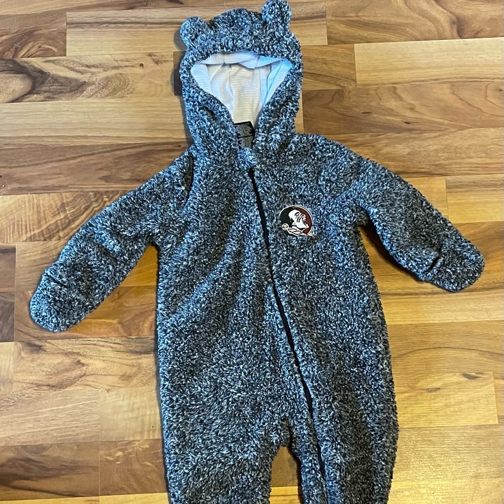 FSU Seminoles baby zippered fleece romper